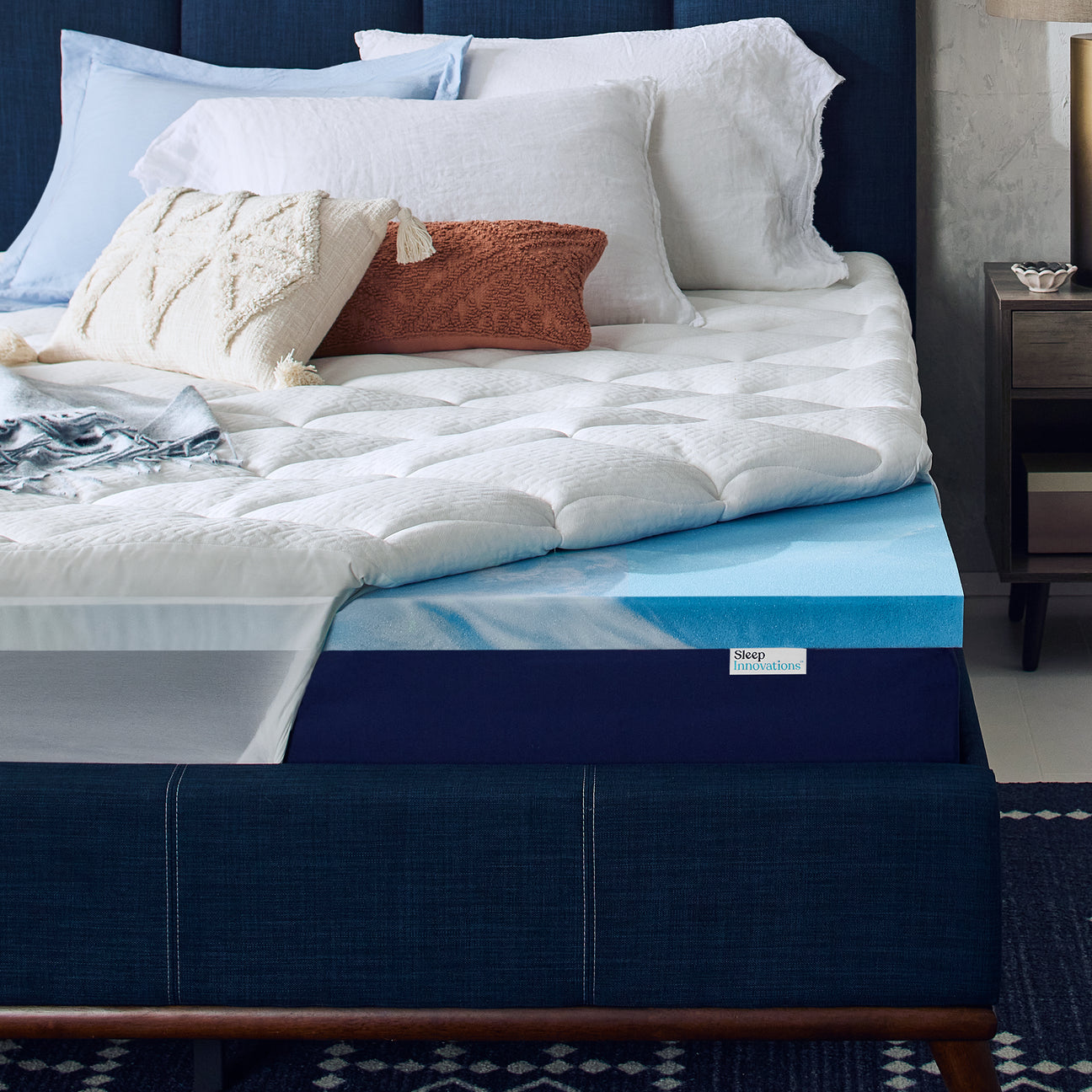 4" Cool Comfort Dual Layer Gel Memory Foam Mattress Topper