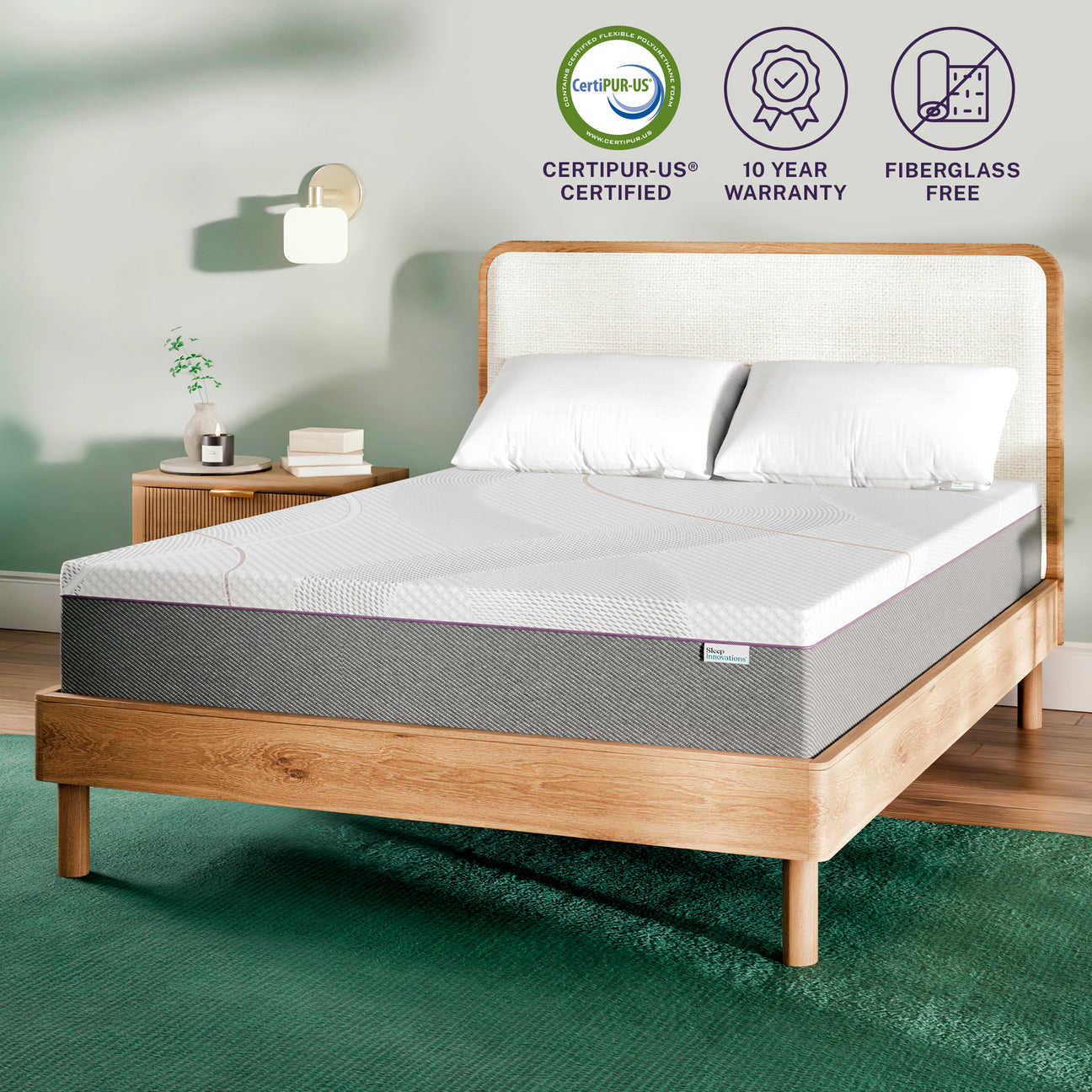 Marley 10" Medium Firm Green Tea Gel Memory Foam Mattress