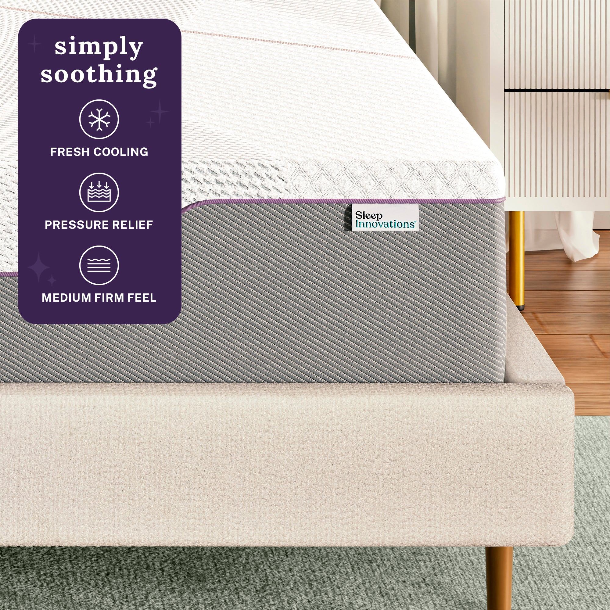 Marley 12" Medium Firm Green Tea Gel Memory Foam Mattress