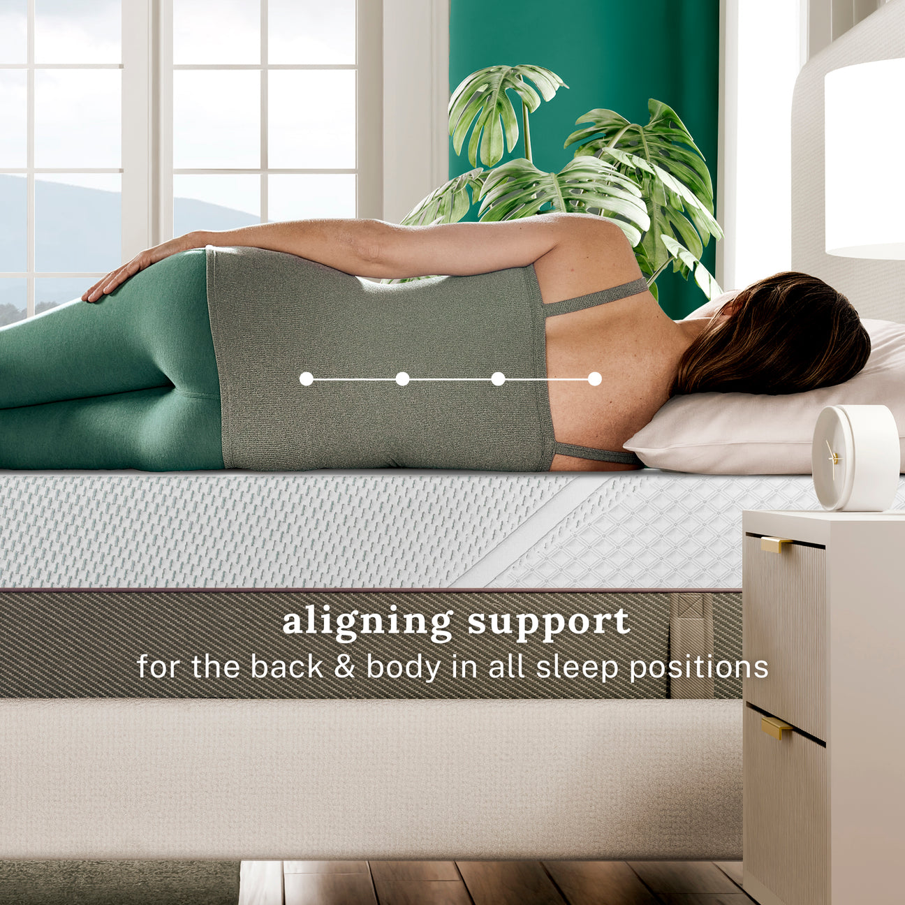 Marley 12" Medianamente Firme Colchón de Espuma con Memoria de Gel Té Verde