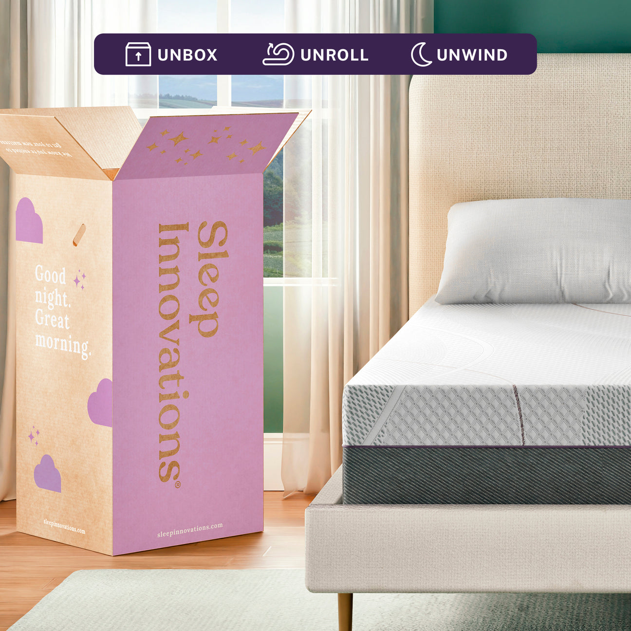 Marley 12" Medianamente Firme Colchón de Espuma con Memoria de Gel Té Verde