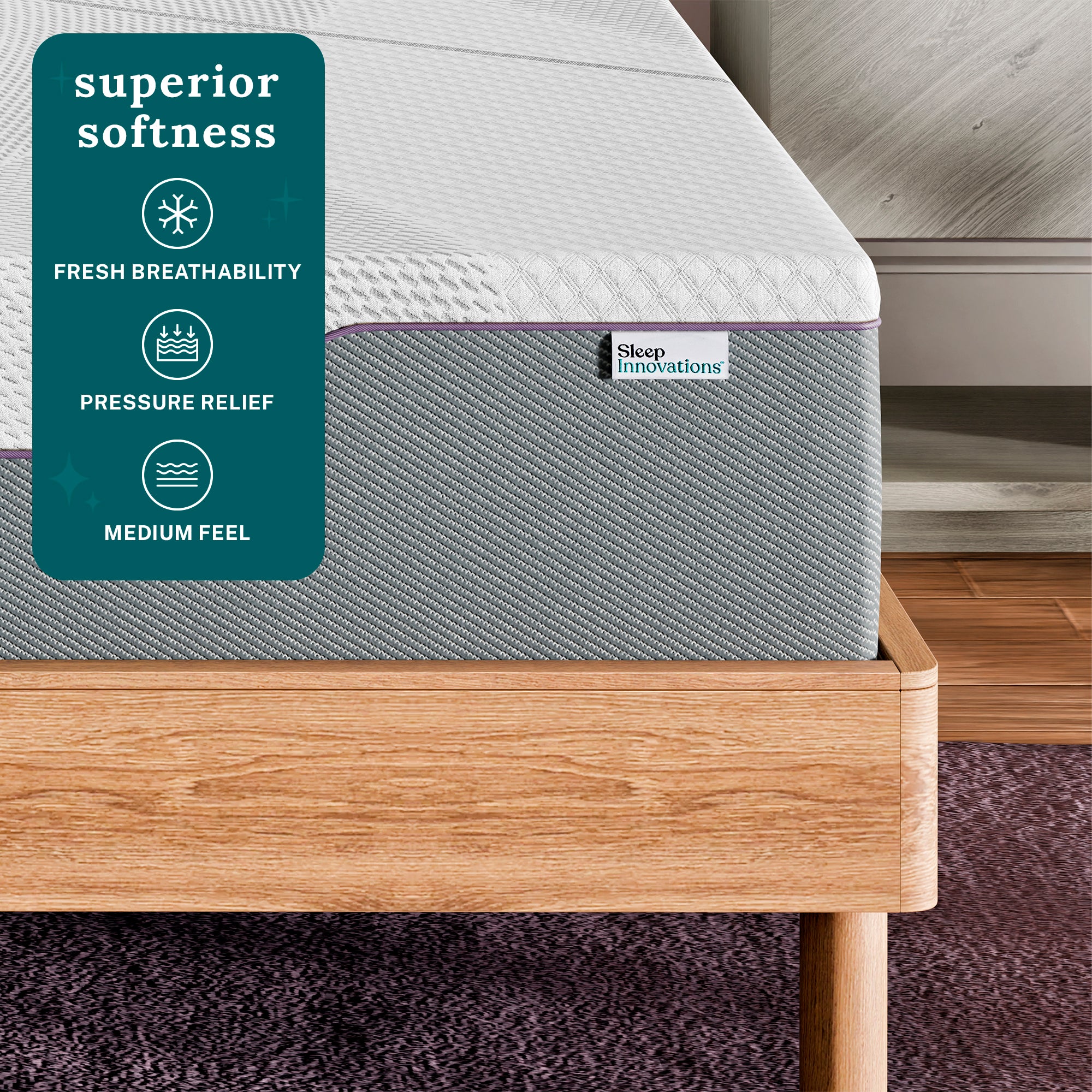 Shiloh 12" Medium Green Tea Memory Foam Mattress