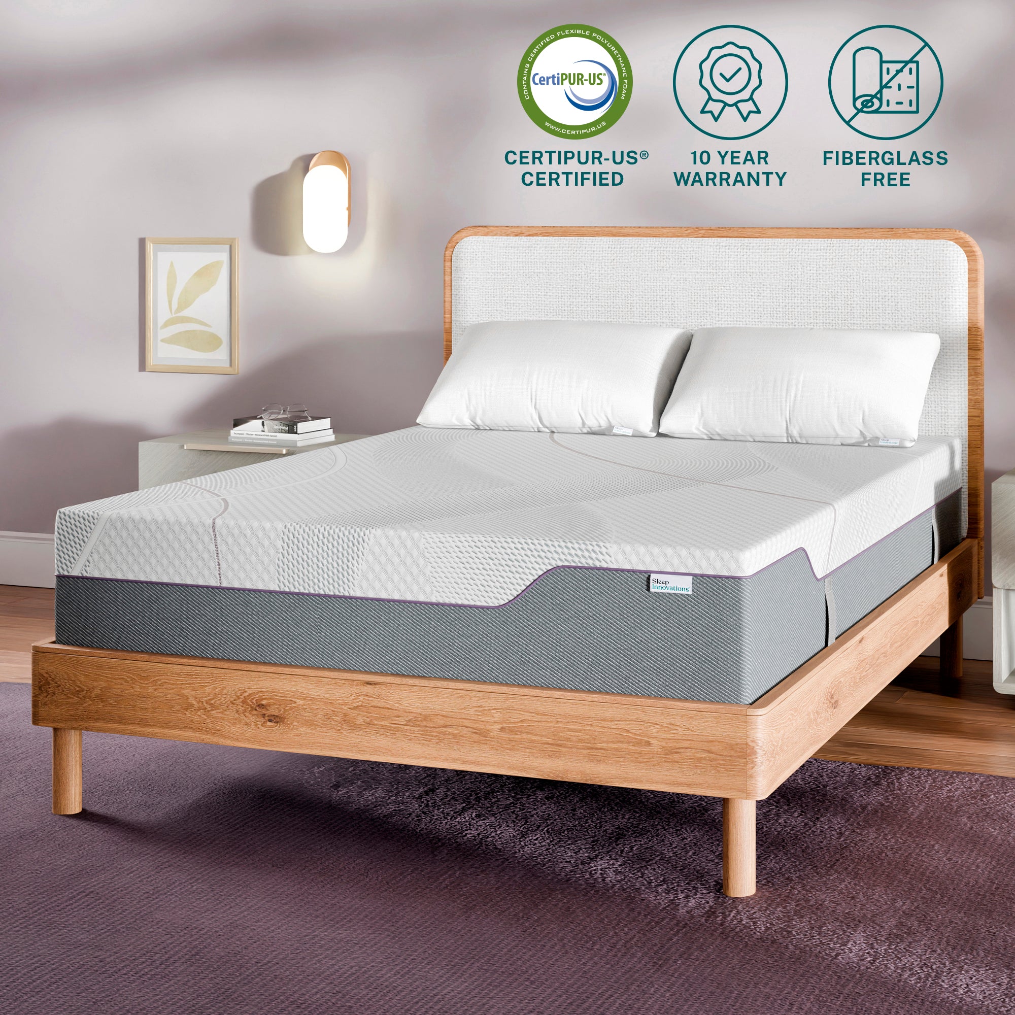 Shiloh 12" Medium Green Tea Memory Foam Mattress