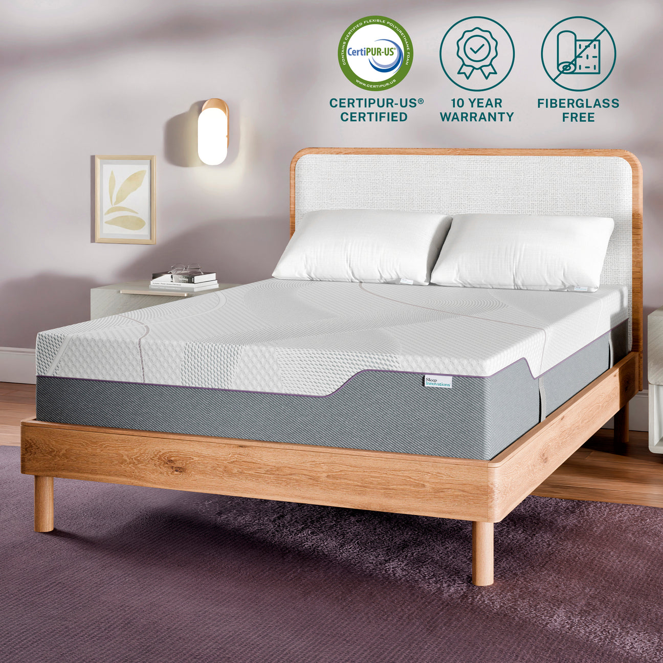 Shiloh 12" Medium Green Tea Memory Foam Mattress