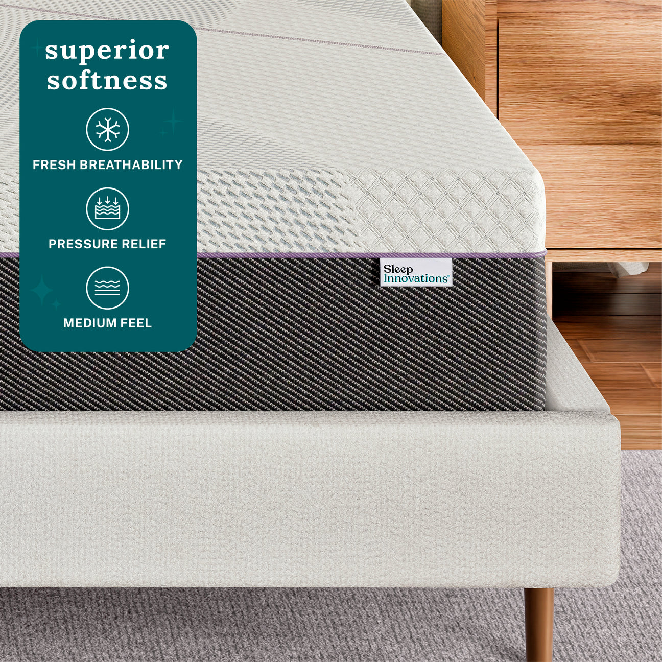 Shiloh 14" Medium Green Tea Memory Foam Mattress