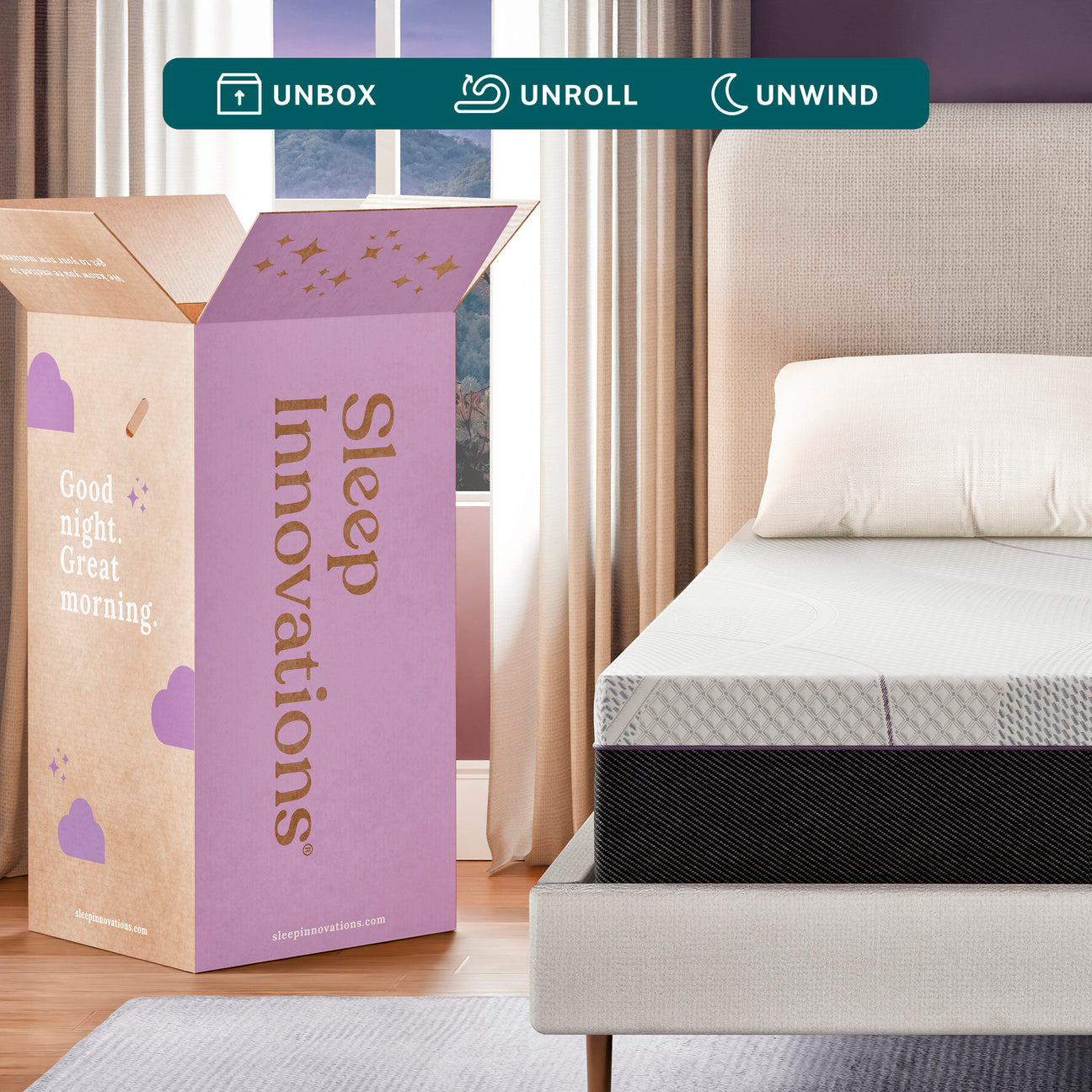 Shiloh 14" Medium Green Tea Memory Foam Mattress