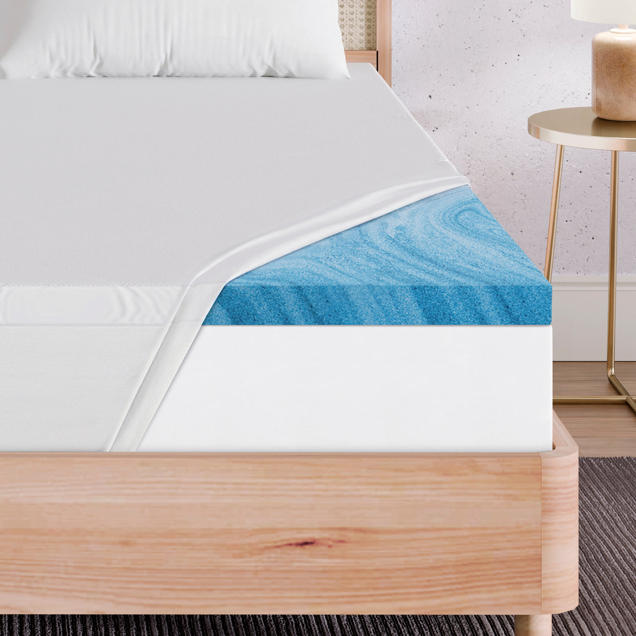 2 Inch Green Tea Gel Memory Foam Mattress Topper