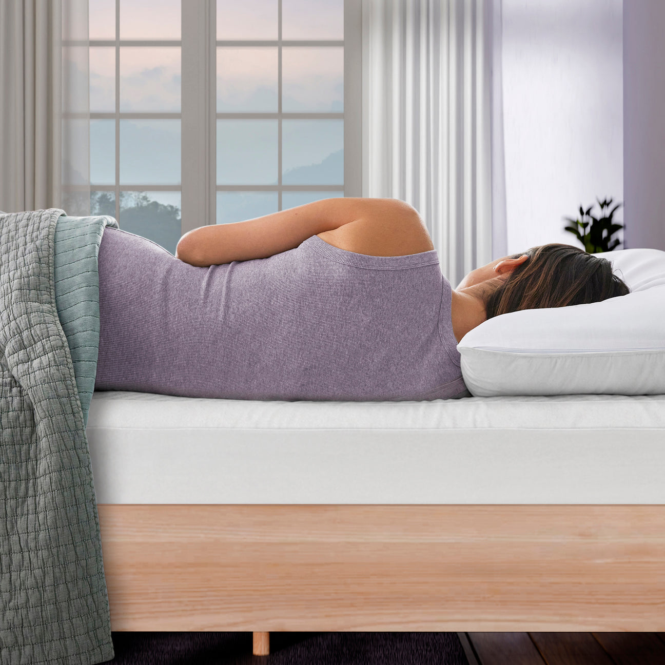 2 Inch Green Tea Gel Memory Foam Mattress Topper