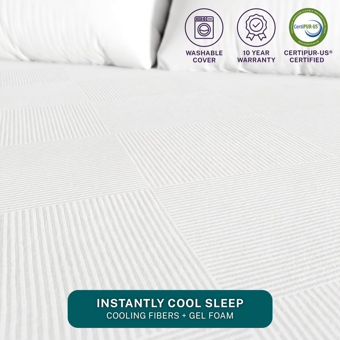2 Inch Green Tea Gel Memory Foam Mattress Topper