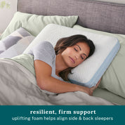 Enhanced Support Responsive Foam & Memory Foam Pillow with Green Tea Cover